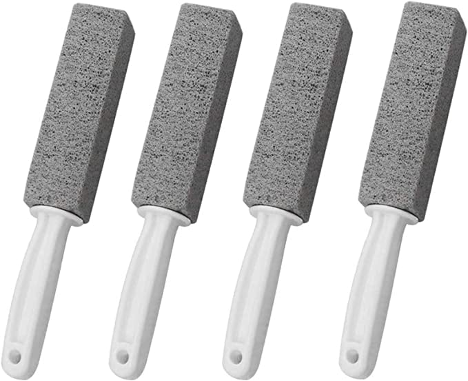 Cleaning Block Toilet, Pack of 4 Pumice Stone for Toilet, Pumice Stone Cleaning Stone with Handle, Toilet Cleaning Stone with Handle, Blocks of Pumice Stone for Toilet, for Grill Kitchen - NewNest Australia