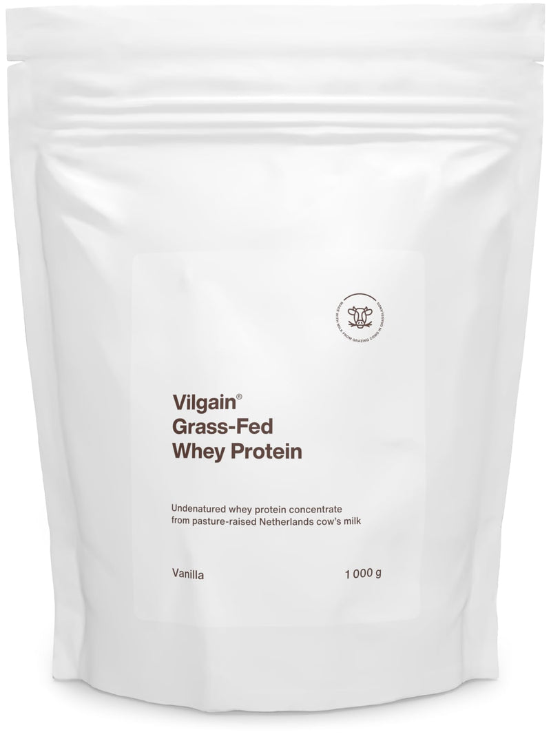 Vilgain Whey Protein Powder, Grass Fed | 100% Pure Whey Protein Powder | Fast Muscle Recovery And Building | Natural Taste | Premium Quality Powder | Vanilla, 1000G - NewNest Australia