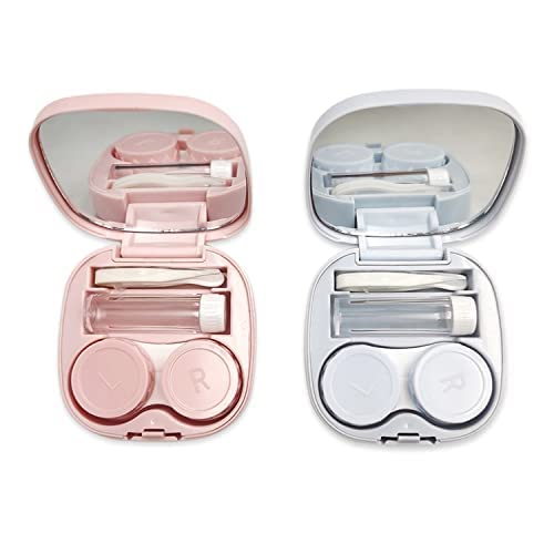 Ityoos Contact Lens Case Set, Portable Contact Lens Case, Mini Travel Set For Contact Lenses, Contact Lens Box With L And R Caps, Blue And Pink, Pack Of 2, Blue And Pink, Briefcase - NewNest Australia