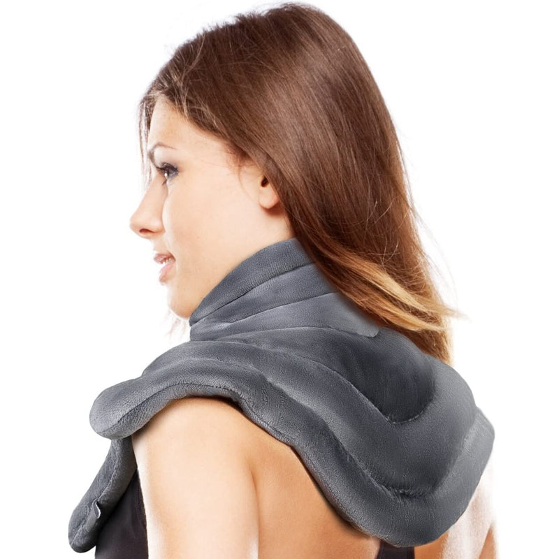 ICEHOF Heat Pillow Neck Shoulder (XL) with Lavender - Cuddly Soft Neck Warmer Grain Pillow for Microwave - Long-lasting warmth thanks to natural clay beads including aromatherapy, ergonomically shaped Large (55x45cm) - NewNest Australia
