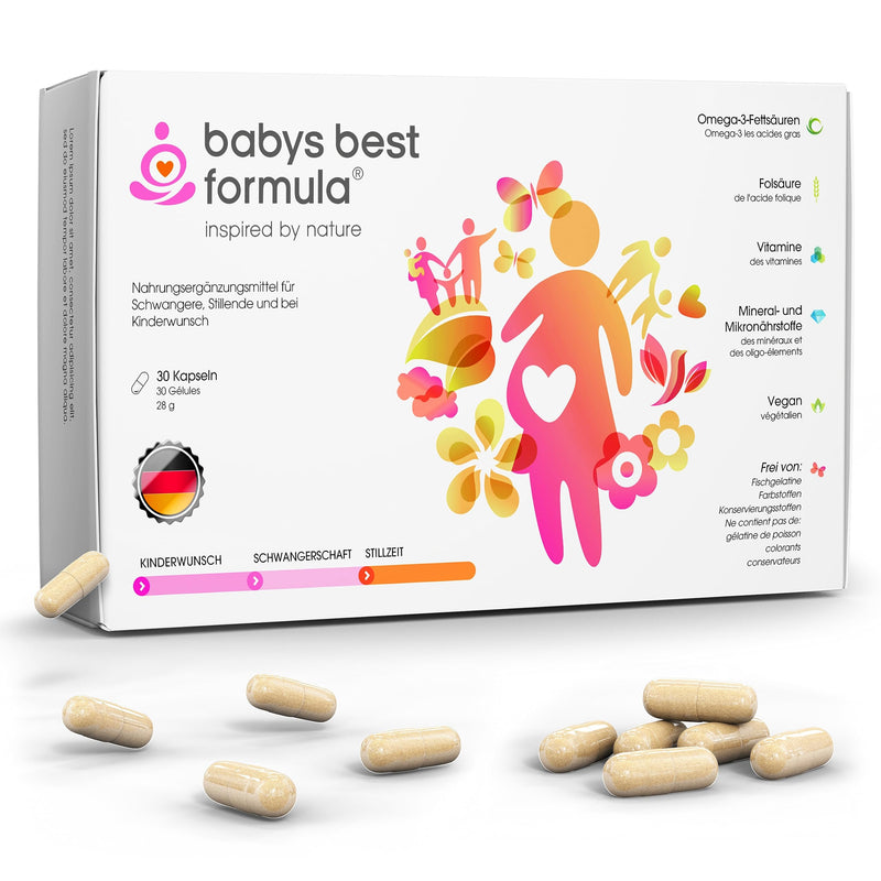 Baby's Best | Vitamins for children | Pregnancy vitamins | Breastfeeding | Folic acid 600 mcg | vegan Omega 3 | purely plant-based | only 1 capsule per day | Made in Germany - NewNest Australia