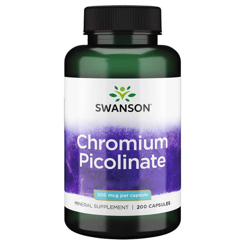 Swanson Chromium Picolinate (Chromium Picolinate), 200mcg, high dosage, 200 capsules, high dosage, laboratory tested, soy-free, gluten-free, non-GMO - NewNest Australia