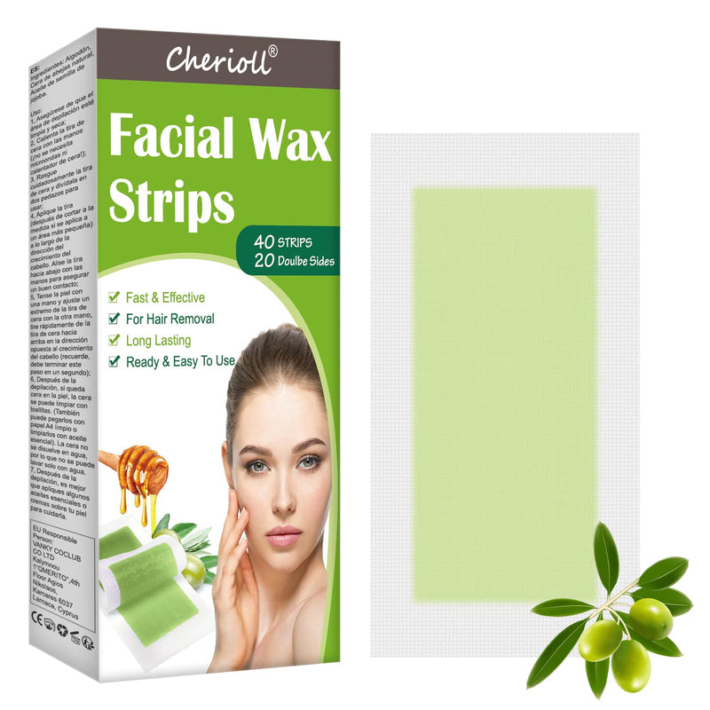 Face Cold Wax Strips, Cold Wax Strips Face Women, Face Hair Removal Cold Wax Strips, 40 Strips Facial Wax Strips, Non-Woven Fabric Wax Strips, Strips Epilating Wax Strips - NewNest Australia