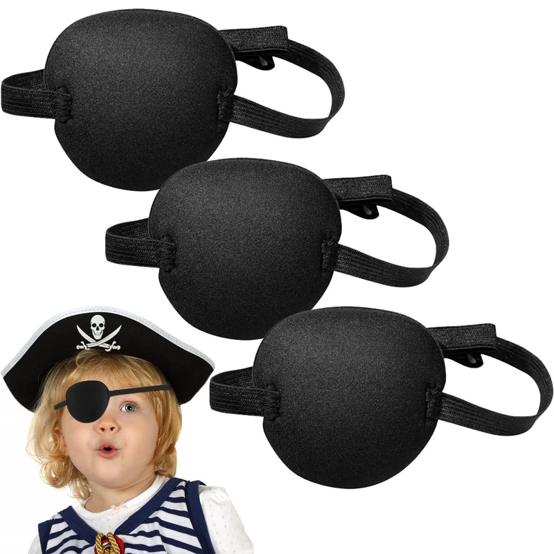 Eye Patch, Elastic Single Eye Mask, Pack Of 3, Pirate Eye Patch, Adjustable Eye Patches With Buckle, Suitable For Adults, Children, Amblyopia And Prom Pirate Costume - NewNest Australia