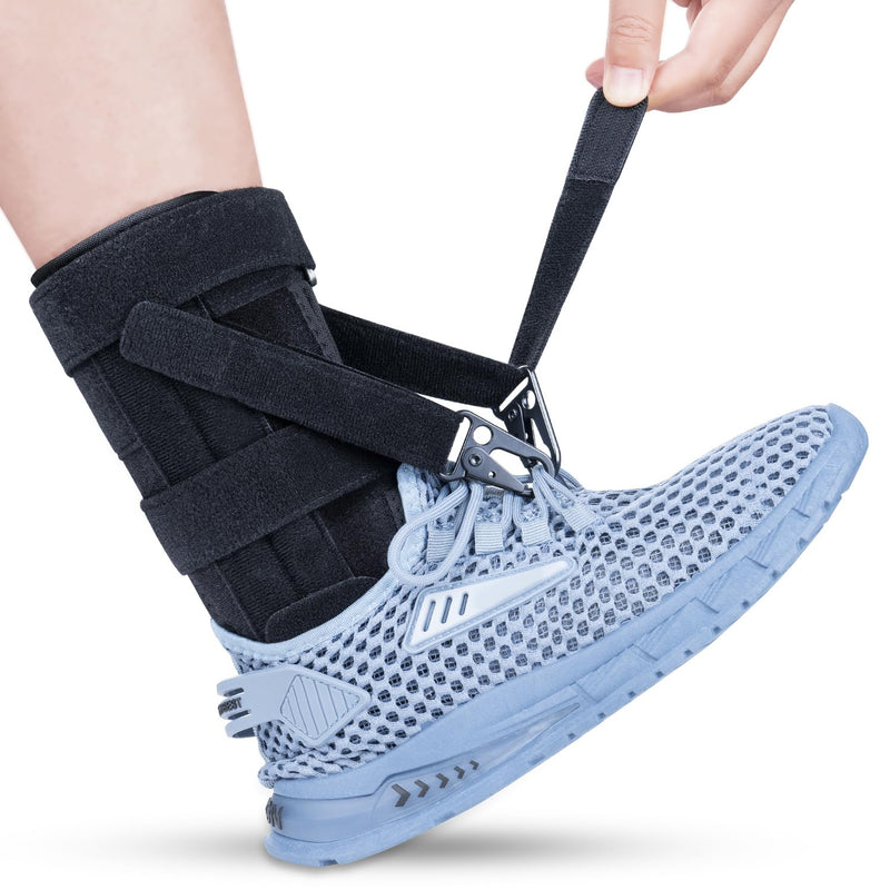 Foot Lift Rail For Foot Lifter Weakness, Foot Lift Orthosis For Walking With Shoes, Suitable For Left And Right, Adjustable Foot Drop Support With 2 Metal Hooks For Lifting Shoes - L/Xl - NewNest Australia