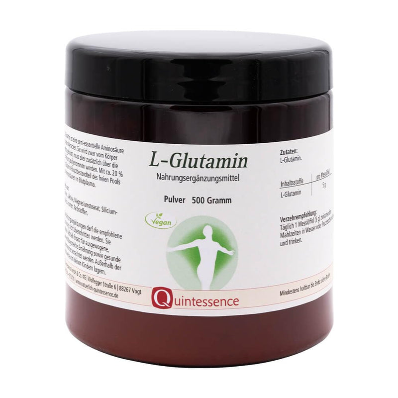 L-Glutamine 500 G Powder From Quintessence, Derived From Pure Plant Source With Fermentation, 100% Pure Substance Quality, Vegan And Without Additives, High Bioavailability, Made In Austria - NewNest Australia