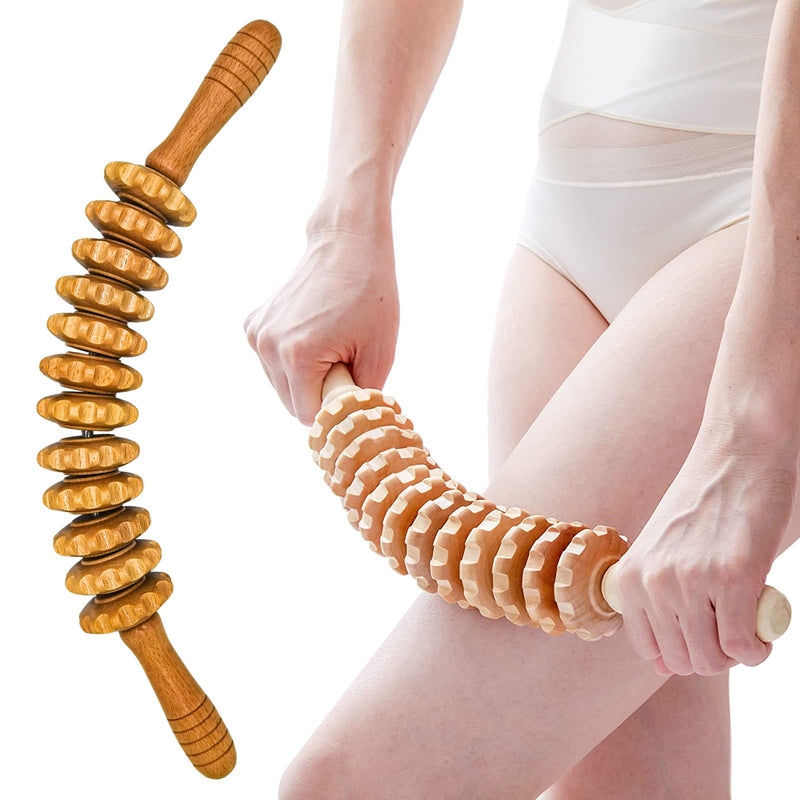 Wooden Fascia Roller, Premium Wooden Massage Roller, Wooden Fascia Stick, Massage Roller, Wooden Fascia Roller, For Muscle Relaxation, Body Shaping, Gua Sha Massage, Anti Cellulite, Beech - NewNest Australia