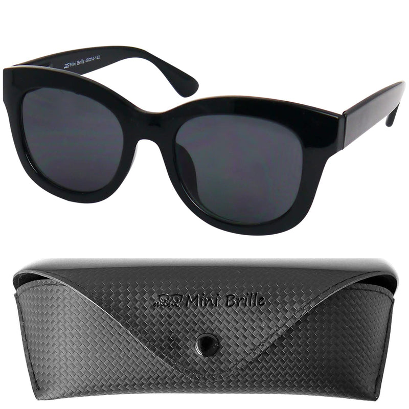 Mini glasses, stylish retro sunglasses with prescription, plastic glasses frame with thick frame (black) and large lenses, free case, women's reading sunglasses 1.5 diopters - NewNest Australia