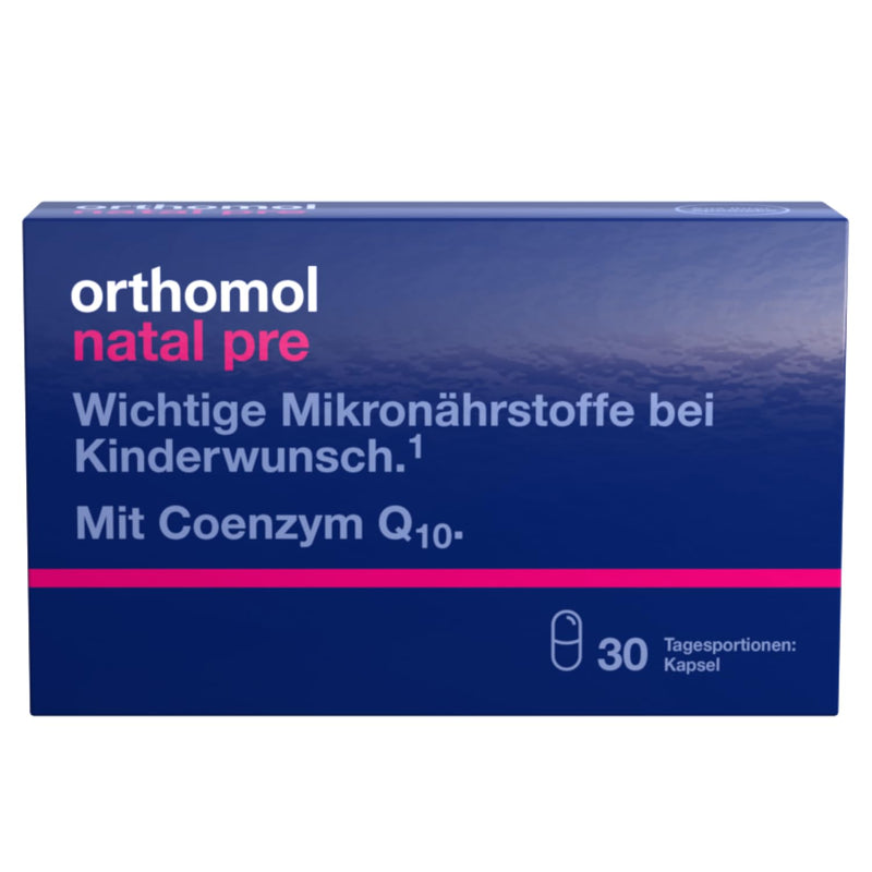 Orthomol Natal pre for women who want to have children - with vitamin B12, folic acid and zinc - support fertility - capsules of 30 x daily portions - NewNest Australia