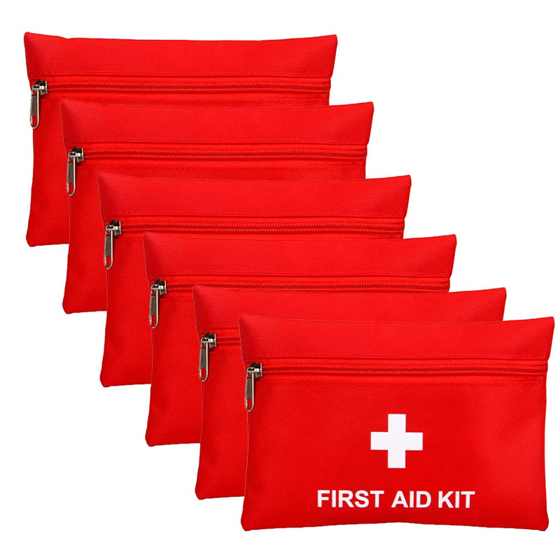 Pack Of 6 Medicine Bag Mini First Aid Bag Empty Medical Emergency Bag Empty Waterproof Medicine Storage Bag Portable Medicine Bag For Home, Office, Travel, Hiking, Camping Red - NewNest Australia