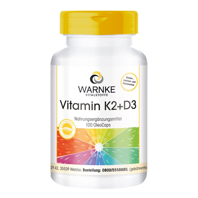 Vitamin K2 + D3 200µg / 1000 IU - 100 OleoCaps capsules from our own production - Original K2VITAL® 99.7% all-trans K2 MK-7 - German pharmacy quality - high dosage | Warnke vital substances - NewNest Australia