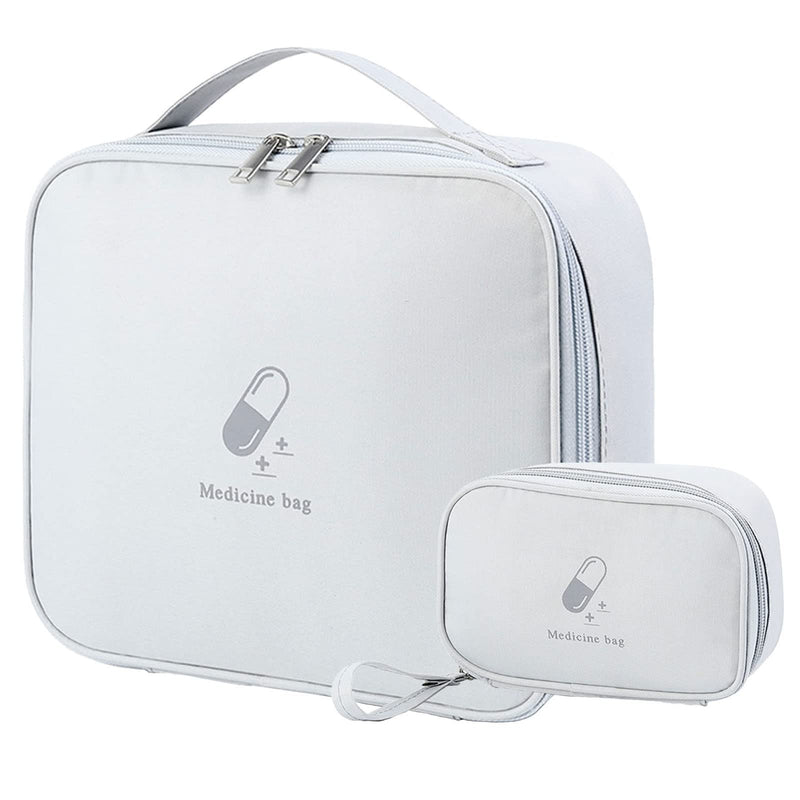 Pack Of 2 Medicine Bag Large Capacity Empty Waterproof Emergency Bag First Aid Bag Travel Pharmacy Bag Medicine Storage Bag For Travel On The Go Home Office Office (Grey) - NewNest Australia