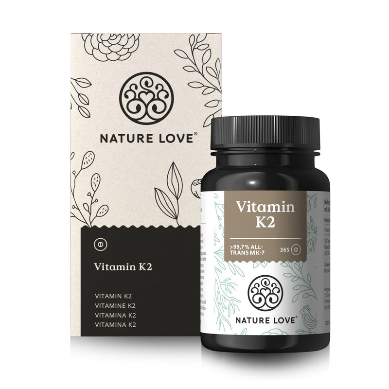 Nature Love Vitamin K2 Mk7-365 Tablets - 100 Œºg Per Tablet - All-Trans Content >99.7% Mk-7 Menaquinone - High Dose, Vegan, Laboratory Tested And Produced In Germany - NewNest Australia