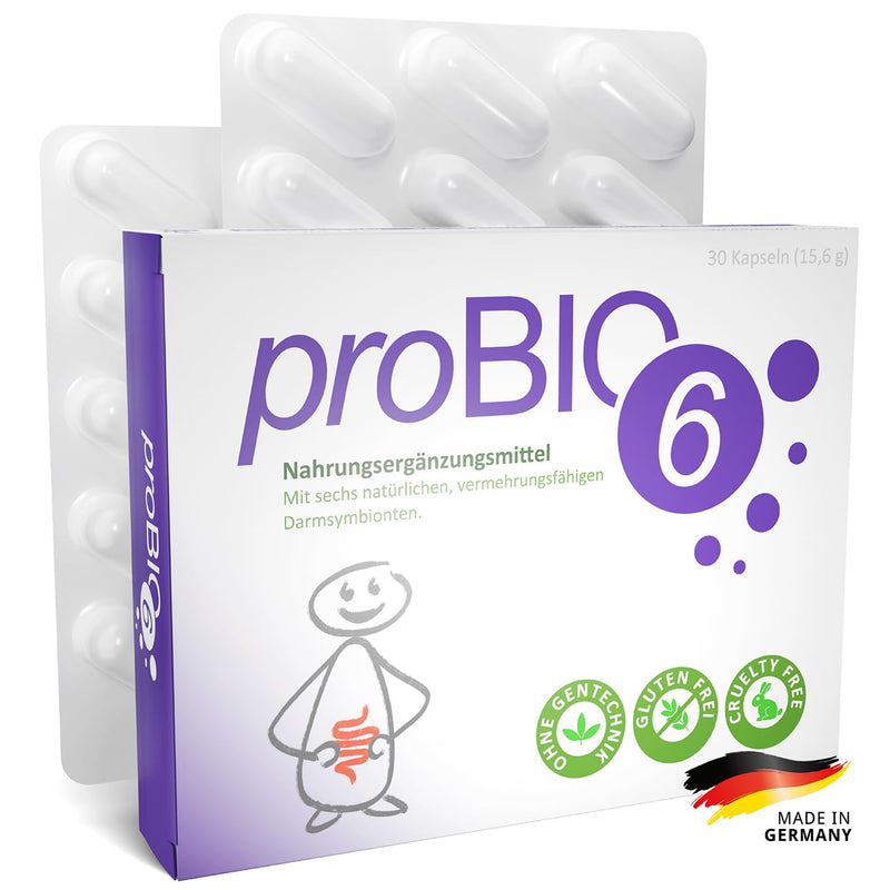 Probio6 Probiotic Capsules High Dose | From The Pharmacy For The Intestinal Flora | Selected Quality Strains | Without Inulin | 30 Capsules Intensive Treatment And Monthly Supply | Probiotic - NewNest Australia
