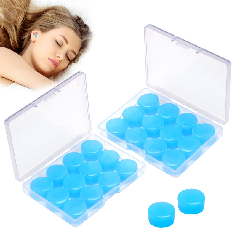 24 Pieces Silicone Ear Plugs For Sleeping, Ear Plugs Malleable With Storage Box, Reusable Ear Plugs Noise Cancellation, Waterproof Earplugs For Swimming For Adults Children Airplane - NewNest Australia