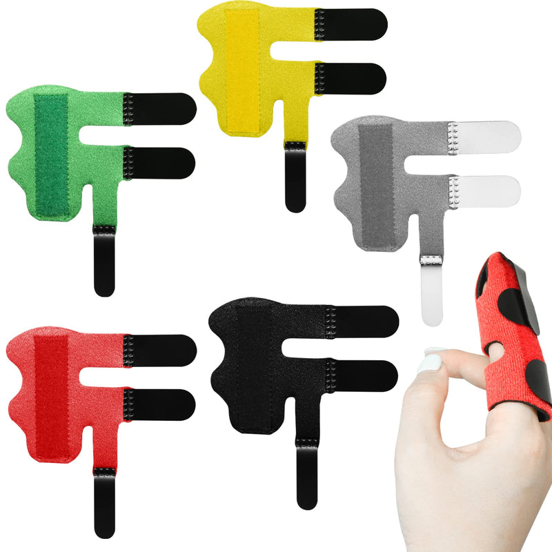 5 Pcs Trigger Finger Splint, Soft Fabric Thumb Splint Finger Brace, Finger Straightener Index Pinky Finger Splint For Broken Fingers, Arthritis, Finger Straightening (5 Colors) - NewNest Australia