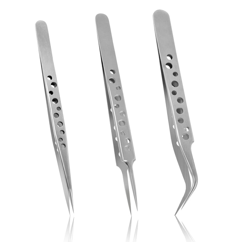 3 Industrial Tweezers, Tweezers Pointed Set, Antistatic Stainless Steel Tweezers Curved And Straight, Professional Precision Tweezers, Tweezers Electronics For Jewelry Watches Laboratory Etc - NewNest Australia