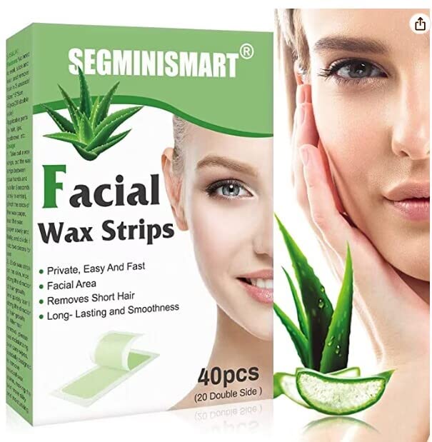 Wax Strips, Hair Removal, Hair Removal For The Face, 40-Piece Wax Strips, Hair Removal Set, Lips & Eyebrows, Cold Wax Hair Removal Strips For Face, Smooth Skin, All Skin Types - NewNest Australia