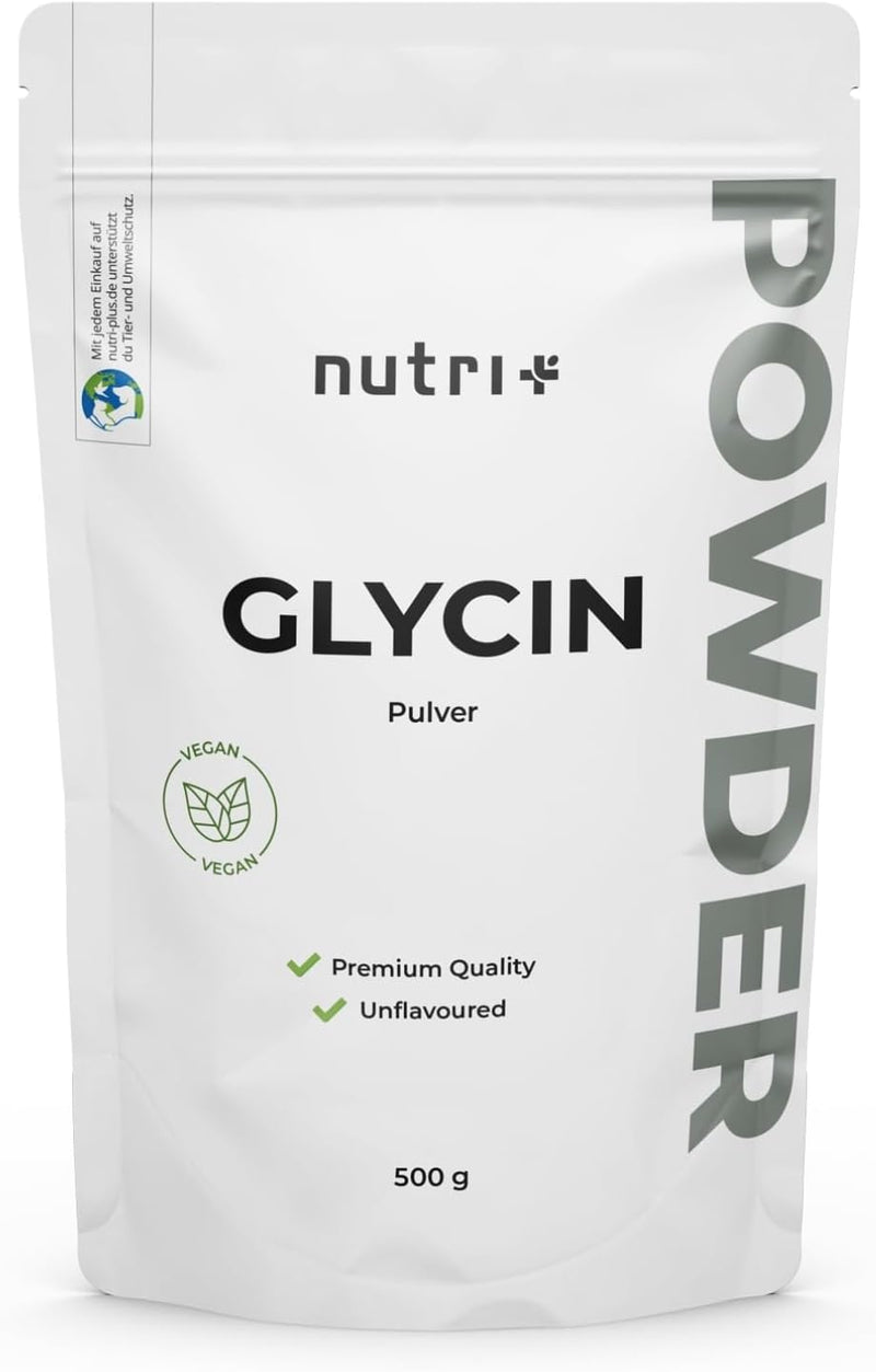 Glycine Powder Vegan + 100% Pure + High Dose - Glycine Powder 600 G - Amino Acid Without Additives - Also Ideal For Sweetening As A Sugar Substitute - Made In Germany