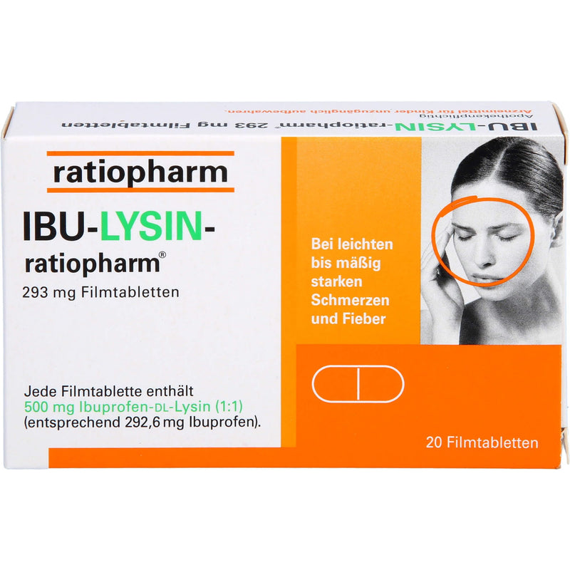 IBU-LYSIN-ratiopharm 293 mg film-coated tablets 20 pcs - NewNest Australia