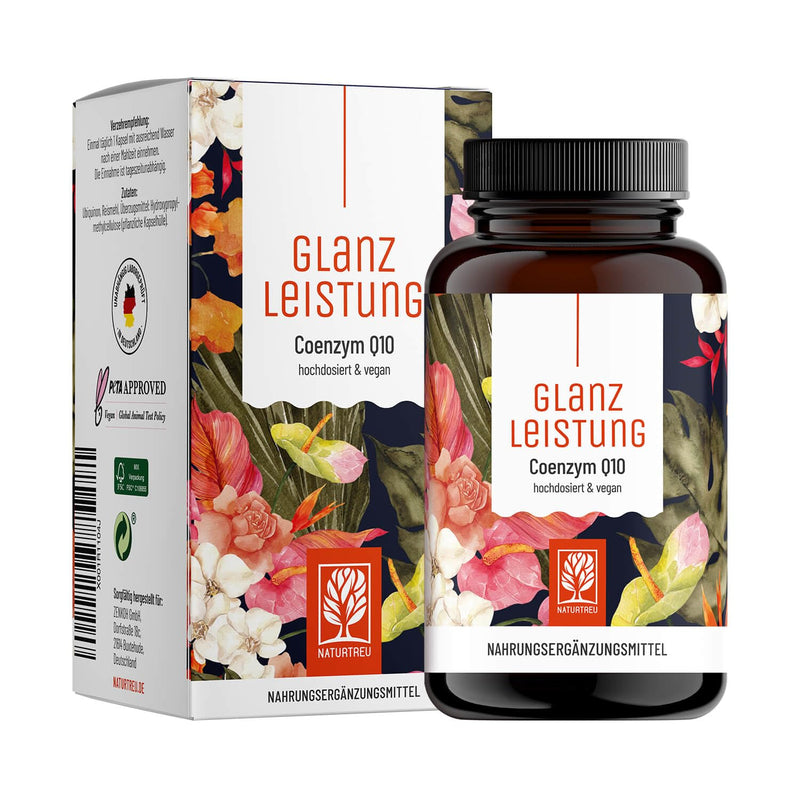 Naturtreu Coenzyme Q10 Capsules High Dose With 200 Mg Per Capsule - 90 Vegan Capsules For 3 Months Range - High-Quality Q10 From Vegetable Fermentation - Shine Performance - NewNest Australia