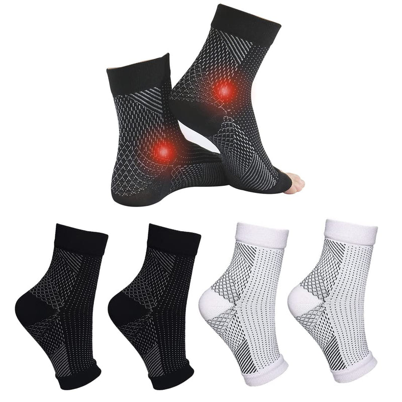 4 Pairs Of Ankle Bandage Orthopedic Compression Socks For Women And Men For Plantar Fasciitis Socks Arthritis Joint Pain Heel Spur Neuropathy Foot Bandages Ankle Joint - NewNest Australia