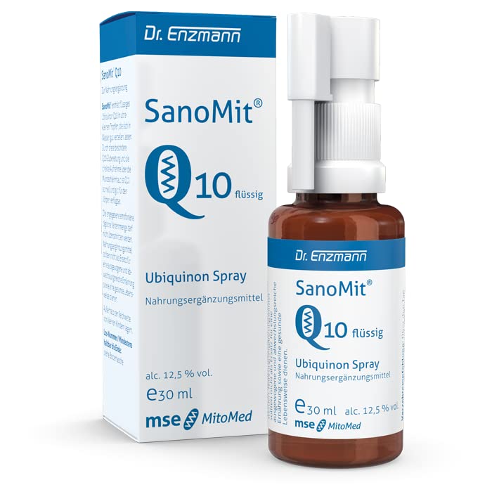 SanoMit Q10 Spray liquid Ubiquinone Kaneka Coenzyme Q10 (30ml), high dosage, liposomal vegan, Dr Enzmann - NewNest Australia