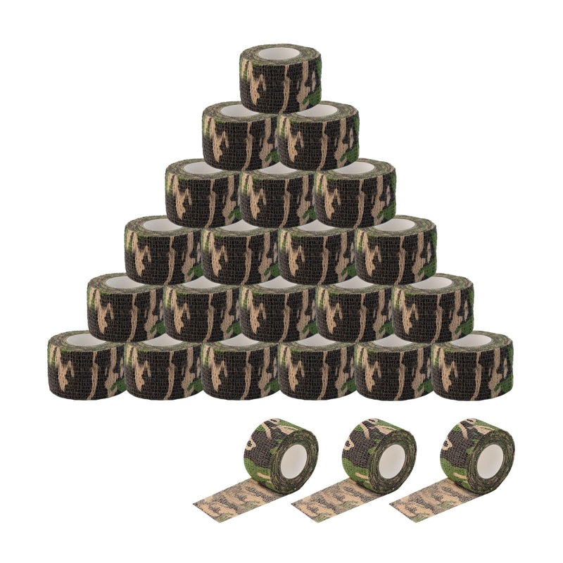EZ Tattoo Grip Tape - Pack of 24 (2.5cm x 4.5m) Self-Adhesive Bandage for Wrist Swelling and Ankle Sprain, Disposable Roll Tattoo Grip Tube Tape for Tattoo Machine (Camo) Camo - NewNest Australia