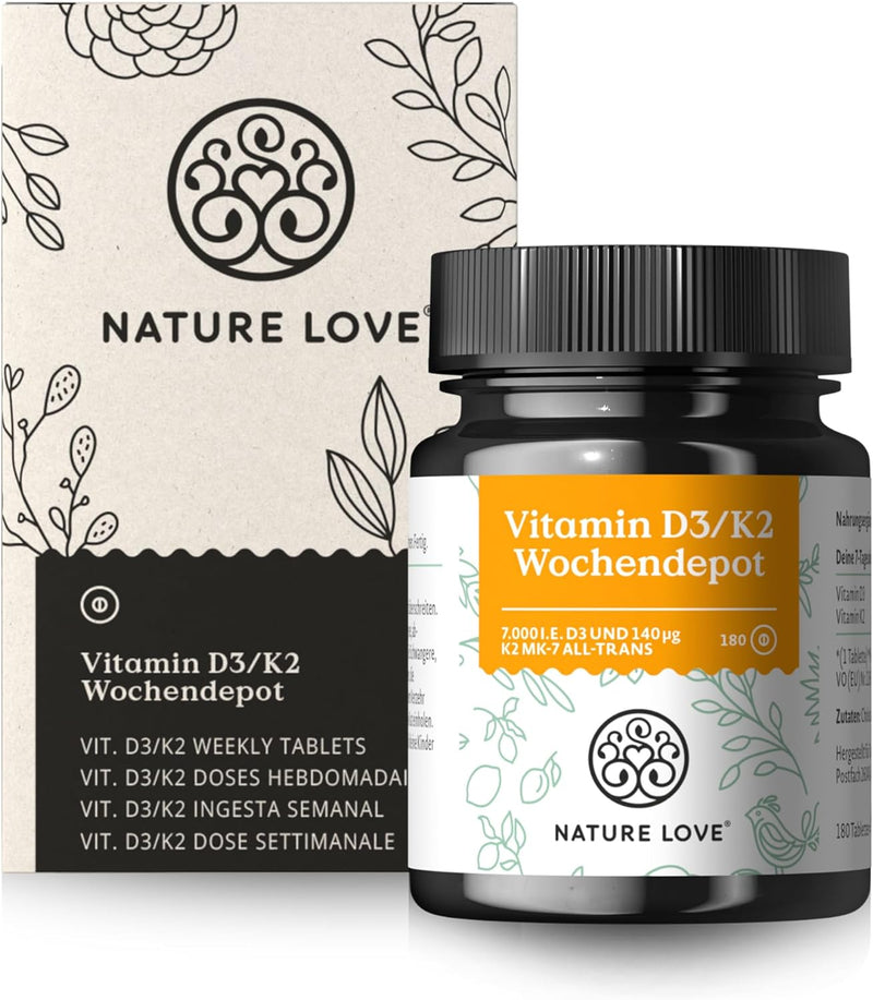 Vitamin D3 7000 Iu - 180 Tablets - The Sunshine Vitamin As A Weekly Depot - High Dosage, Without Unnecessary Additives - Produced In Germany & Laboratory Tested - NewNest Australia