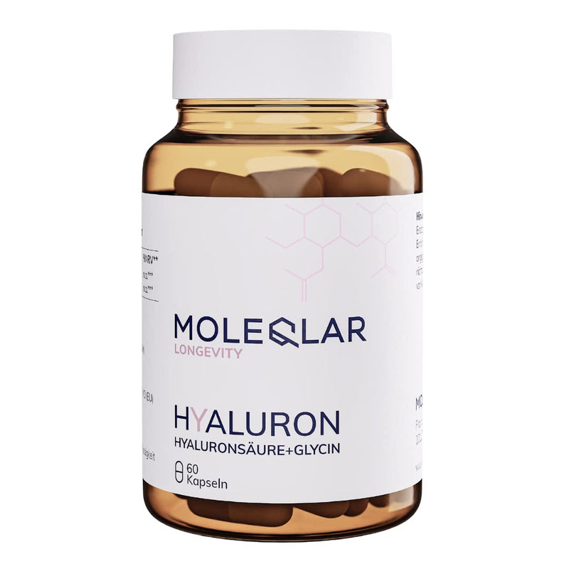 Moleqlar Hyaluronic Capsules - Hyaluronic And Glycine In Complex High Molecular Weight Vegan Hyaluronic Acid (2,000 Kda) With L-Glycine - Vegan And Gluten-Free - 60 Hyaluronan Capsules - NewNest Australia