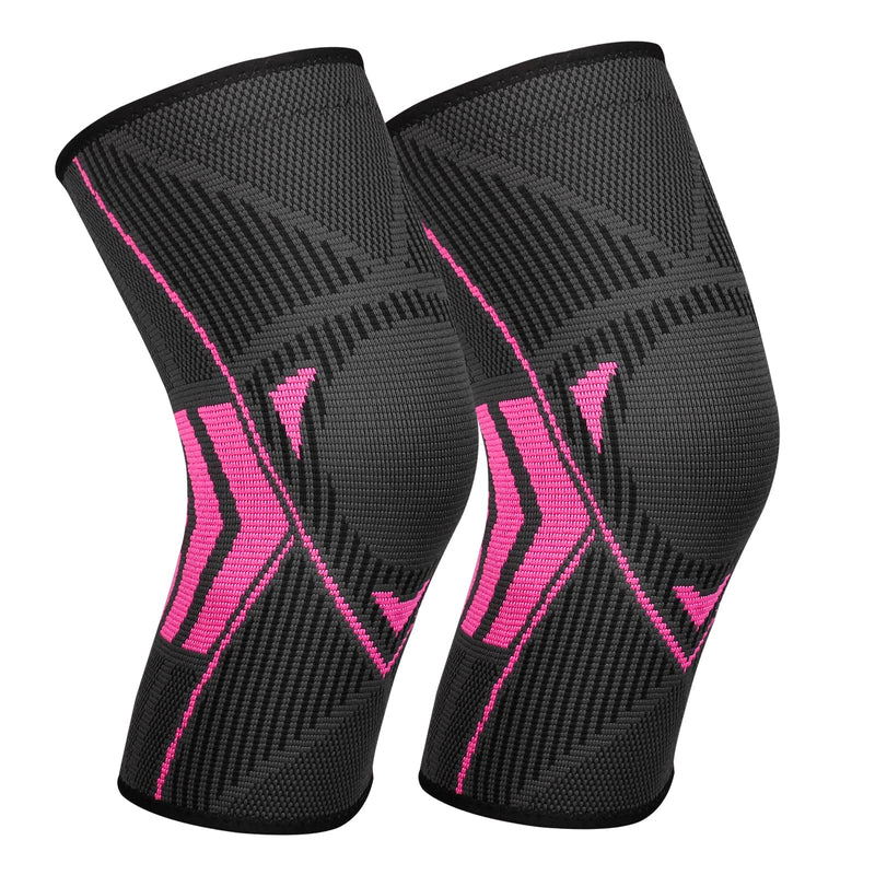 Ruilala Knee Support Compression Knee Support 1 Piece With Non-Slip Silicone Strips Elastic Knee Sleeve For Men Women For Arthritis Acl Meniscus Tear Sports Fitness Jogging (Rose Red, M) - NewNest Australia