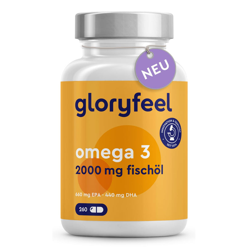 Omega 3 capsules - 2000mg high dose fish oil - With 660mg EPA and 440mg DHA - In triglyceride form - Essential omega-3 fatty acids - Support for the brain, heart and vision* - Sustainable fishing - NewNest Australia