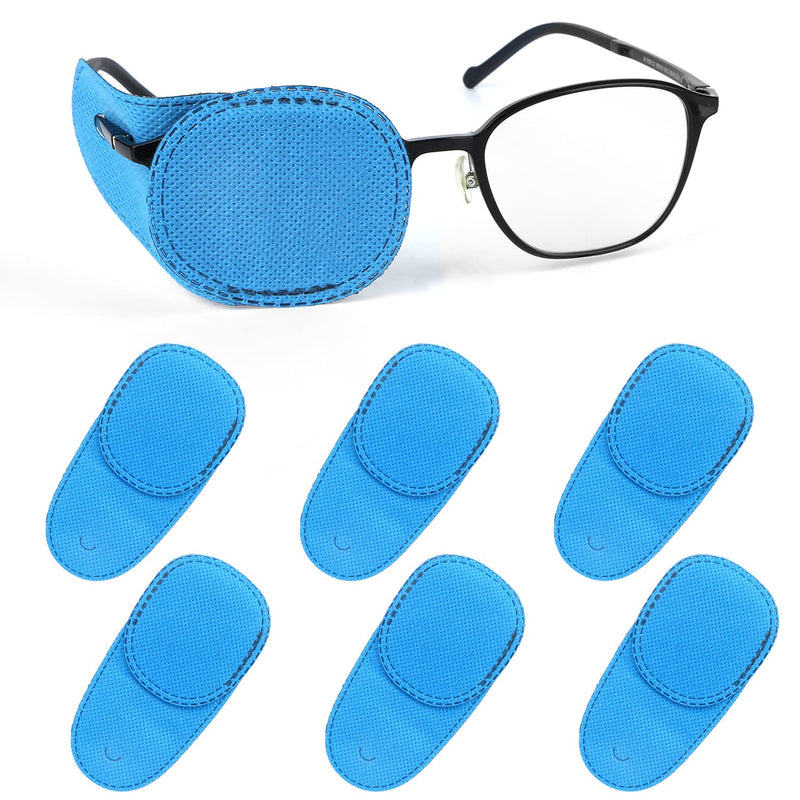 Pack Of 6 Eye Patches For Glasses, Reusable Eye Patch Made Of Non-Woven Fabric To Cover The Left Right Eye Multifunctional Eye Patch For Lazy Eye For Children And Adults (Blue) - NewNest Australia