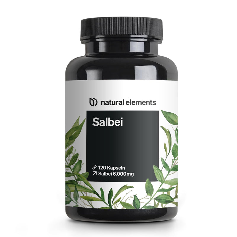 Sage - 120 capsules - 6000mg sage per daily dose - sage extract 10:1 - vegan, high dosage, without unnecessary additives - produced in Germany & laboratory tested - NewNest Australia