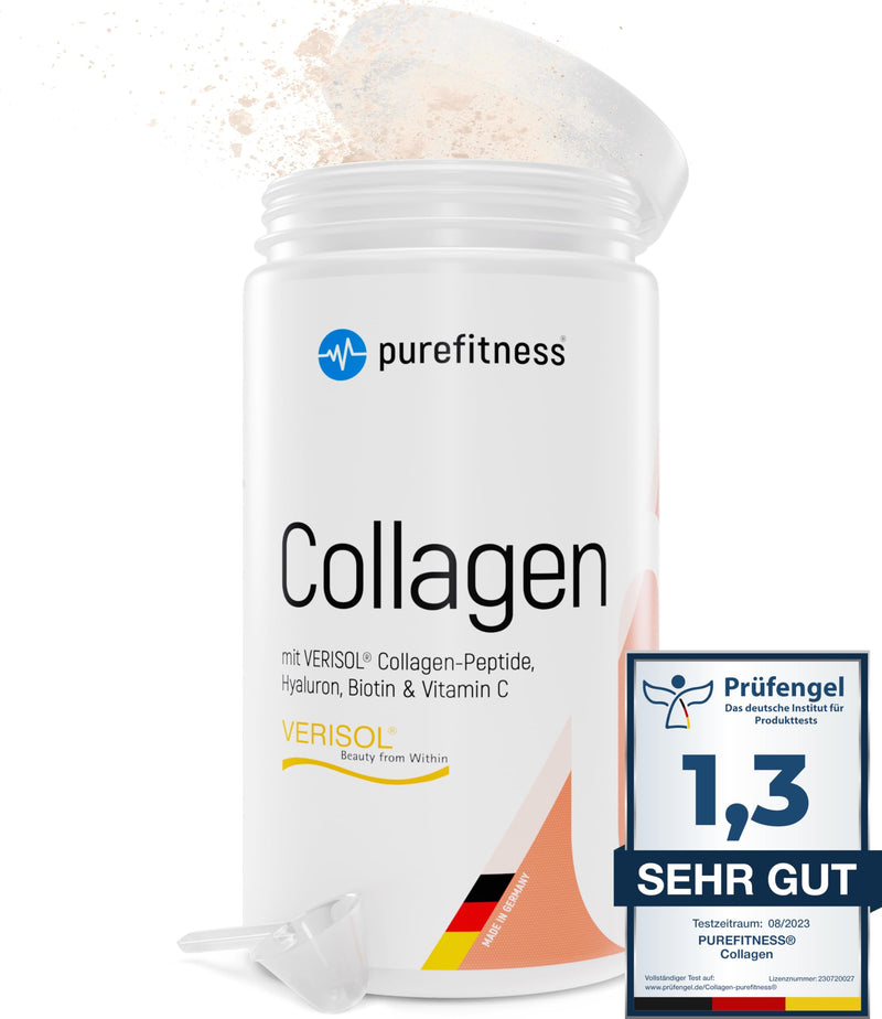 Purefitness Verisol® Collagen Powder 450 g [GRADE 1.3] with BEAUTY formula - Patented Verisol® Collagen Peptides - Collagen powder with hyaluronic acid, biotin & vitamin C - NewNest Australia