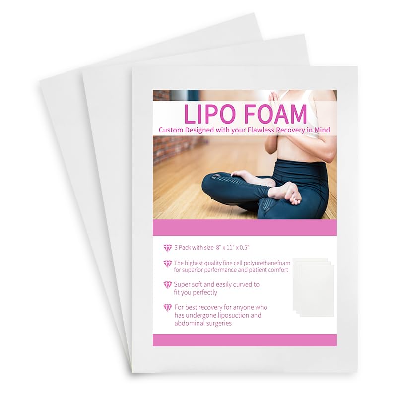Lipo Foam Pads For Post-Surgery, Bbl Foam Boards, Help With Using Ab Board Compression Garments Tummy Tuck, 3 Pack Lipo Surgery Foam Sheet For Recovery 8 Inches X 11 Inches - NewNest Australia