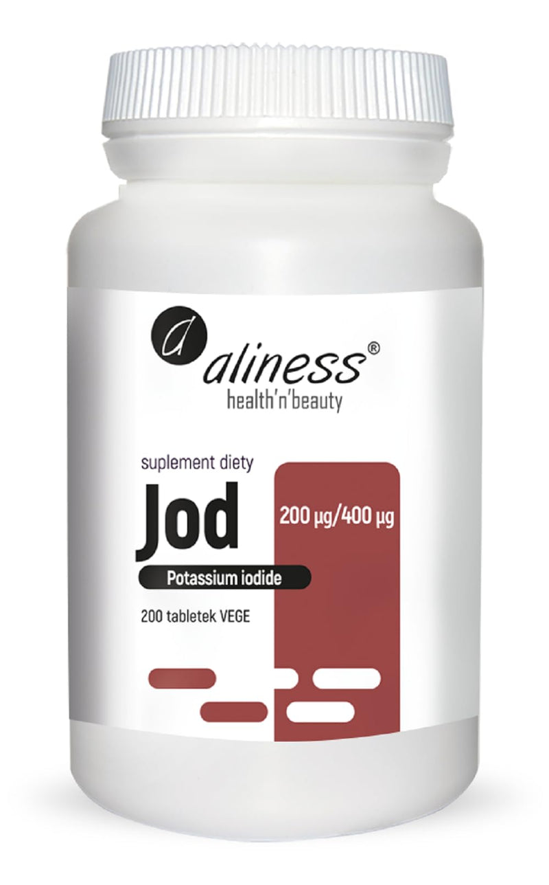 Aliness Iodine 200 µg / 400 µg, potassium iodide, thyroid, dietary supplement, 200 tablets - NewNest Australia