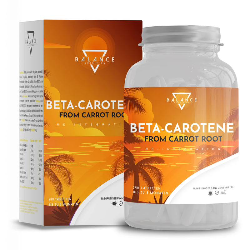 BETA CAROTINE - 240 TABLETS (8 months) | tanning capsules | Carotene capsules, high-dose tan, made from carrot extract Vitamin A high dose | 100% natural - NewNest Australia