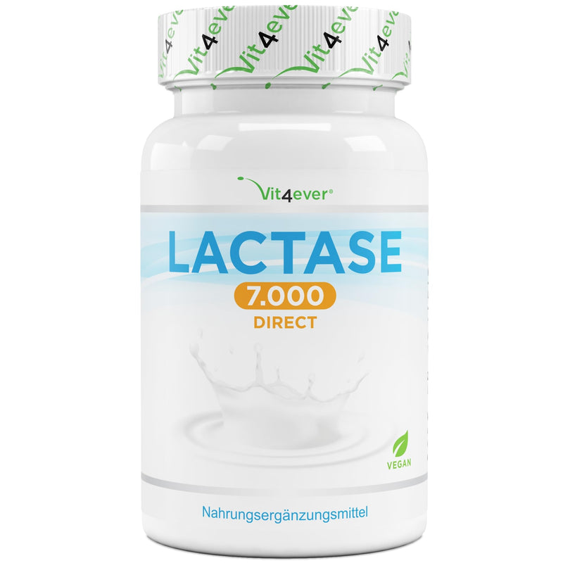 Lactase 7,000-365 Tablets With Immediate Effect - High Dose With 7,000 Fcc Units - For Lactose Intolerance + Milk Intolerance - No Unwanted Additives - Laboratory Tested - Vegan - NewNest Australia