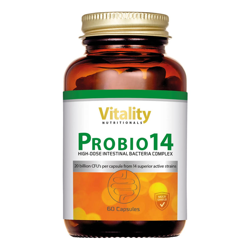 Probio 14 Bacterial Strains Including Lacto, Bifido, Pediococcus I Daily 212 Mg Active Bacteria & 200 Mg Fos I 60 Capsules Vegetarian I Intestinal Health Vitality Nutritionals By Vitaminexpress - NewNest Australia