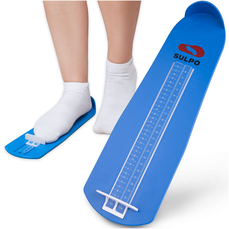 SULPO foot measuring device - shoe size measurement from 15 to 48 - shoe sizer for children - ideal for determining the size of shoes - blue EU 15 - 48 - NewNest Australia