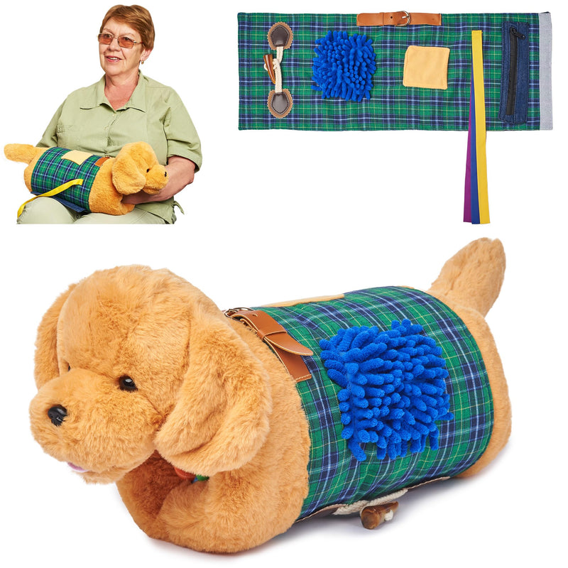 Fidget muff and haptidement blanket for adults and seniors with Alzheimer's | Twiddle Muff Toy and Blanket for Patients with Dementia | Nestel pillow and nestel blanket as an activity for people with dementia - NewNest Australia