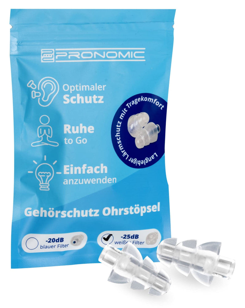 Pronomic E25 Hearing Protection Earplugs 25 Db ‚ Ear Protection In Christmas Tree Design ‚ White Filter With 25 Db Attenuation ‚ Medium Size ‚ Made Of Soft Silicone ‚ Contents: Pack Of 2 - NewNest Australia