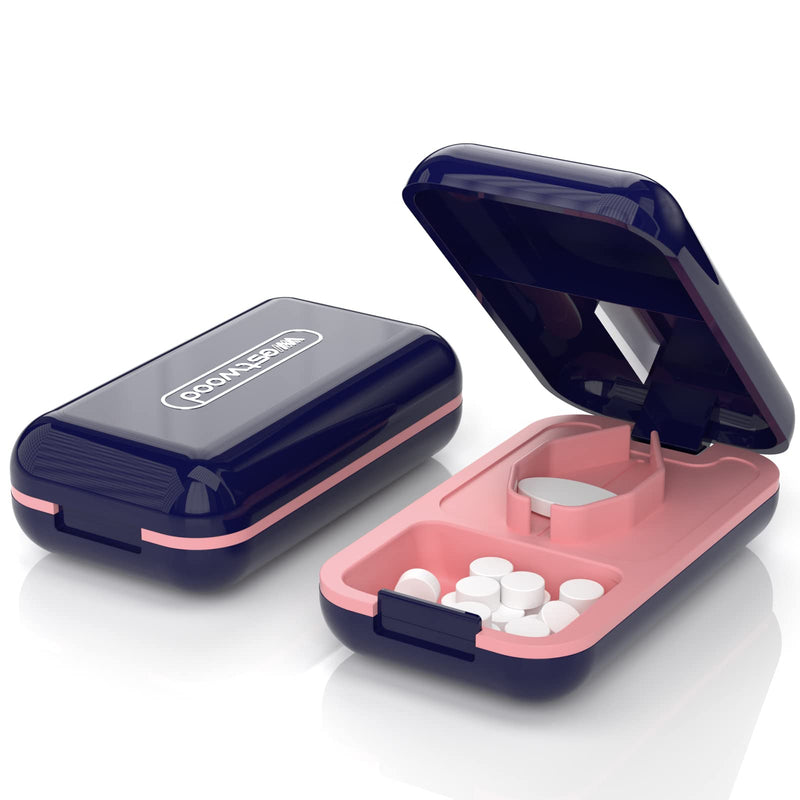 Tapsin Tablet Divider For Large And Small Tablets, Improved Silicone Material, Portable Pill Cutter With Sharp Blades, For Pill Vitamin Medicine In Half Quarter Cutting - NewNest Australia