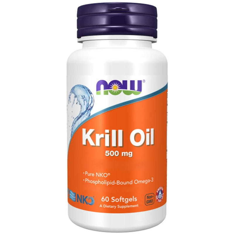 Now Foods Krill Oil, 1000mg, with EPA, DHA and Astaxanthin, high dosage, 60 soft capsules, laboratory tested, soy-free, gluten-free, non-GMO - NewNest Australia