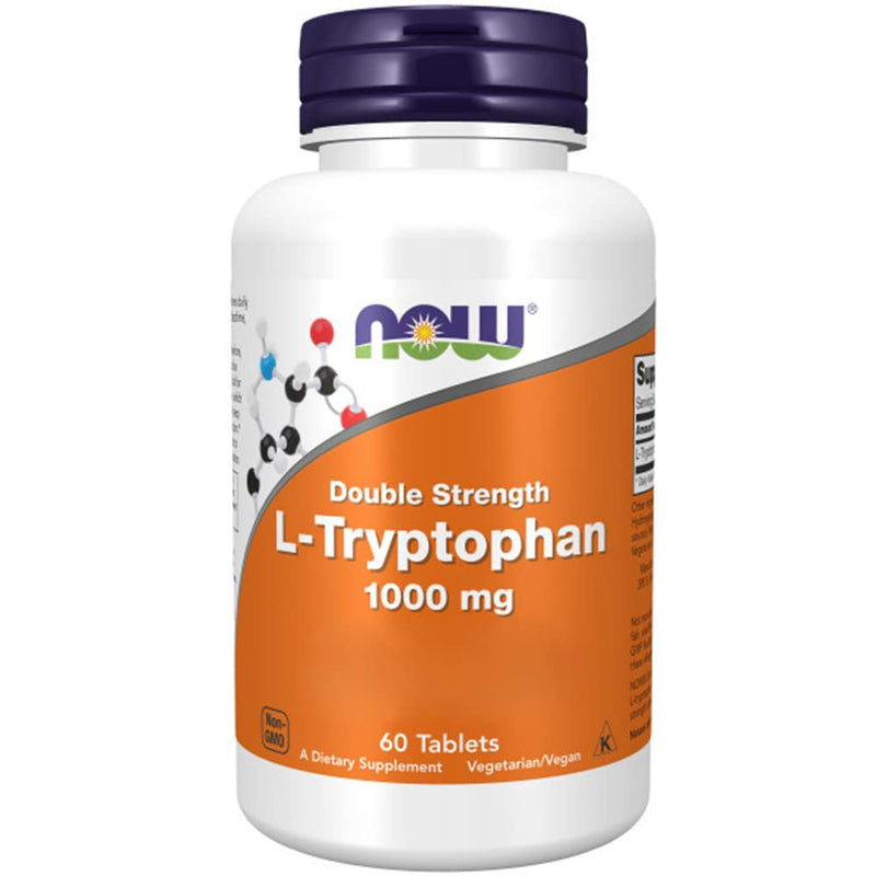 Now Foods, L-Tryptophan, 1000 mg, 60 Vegan Tablets, Amino Acid, Laboratory Tested, Gluten Free, Soy Free, GMO-Free - NewNest Australia