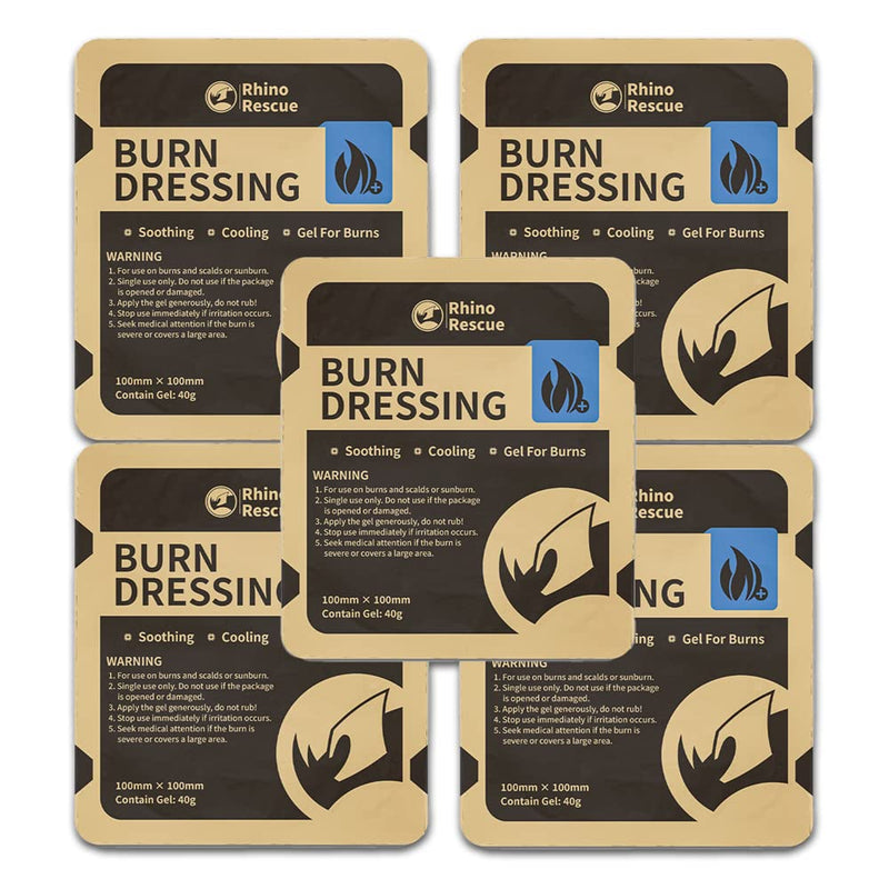 RHINO RESCUE Burning wound dressing 10 x 10 cm, 40g, specially developed for the treatment of burns, scalds and sunburns (5 PCS) 5 PCS - NewNest Australia
