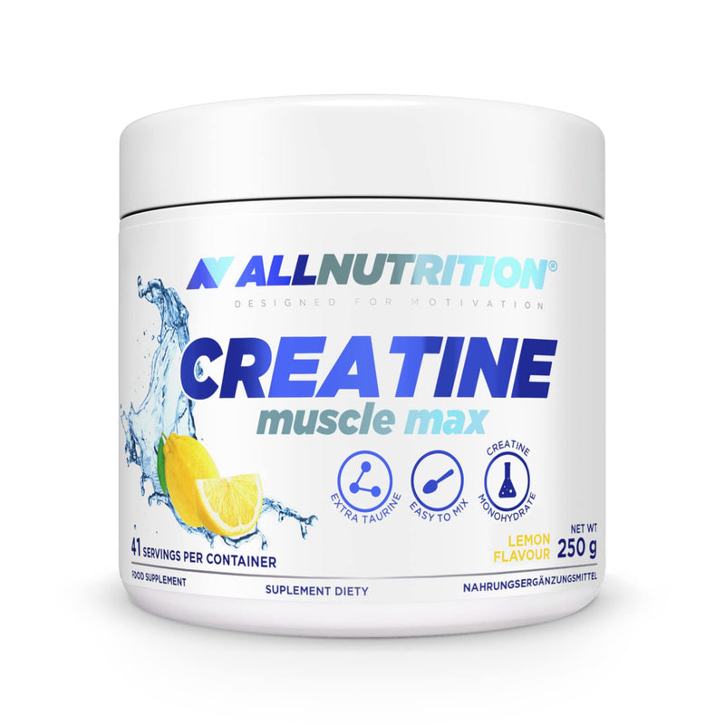 Allnutrition Creatine Muscle Max Dietary Supplement - Creatine Monohydrate With Taurine - Performance Increase And Muscle Building - No Added Sugar - Instant Powder 250 G - Lemon - NewNest Australia