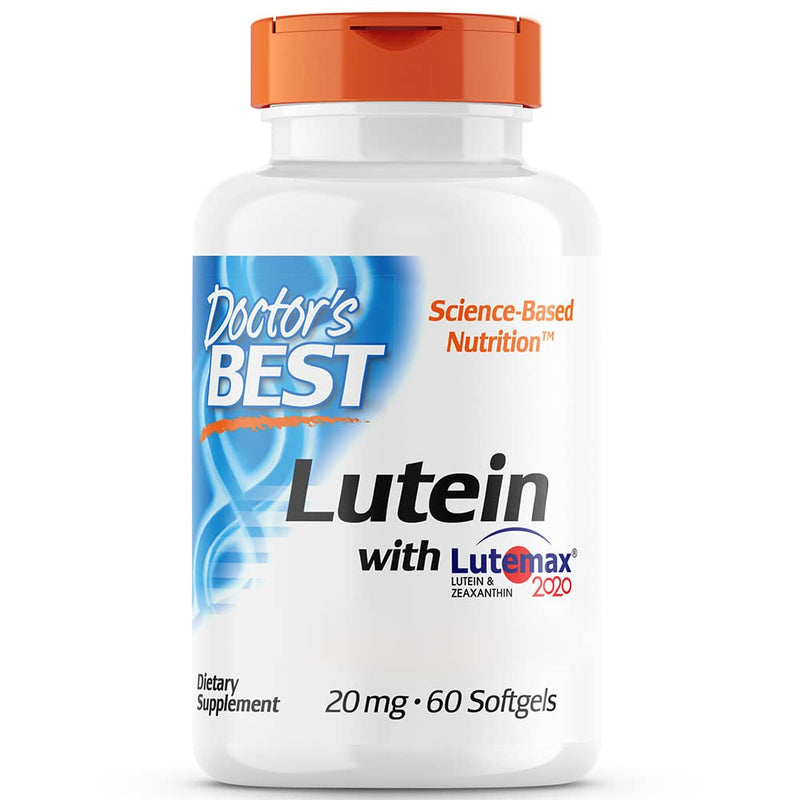 Doctor's Best, Lutein with Lutemax 2020, 20mg, with zeaxanthin, 60 soft capsules, laboratory tested, gluten-free, soy-free, non-GMO - NewNest Australia
