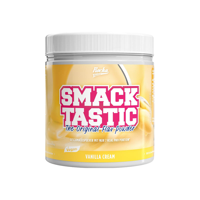 Rocka Nutrition flavor powder SMACKTASTIC | Vegan Flavor Powder with only 7 Kcal per serving & 100% taste | Versatile aroma powder | 250 g (Vanilla Cream) Vanilla Cream - NewNest Australia